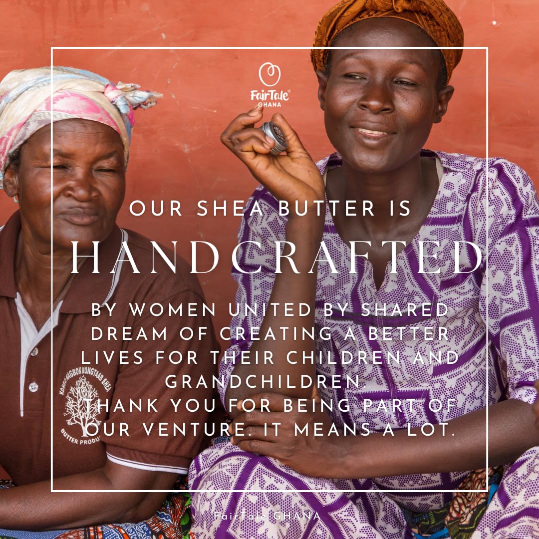 FairTale GHANA Shea Butter texture close-up shows creamy, unrefined consistency for easy application