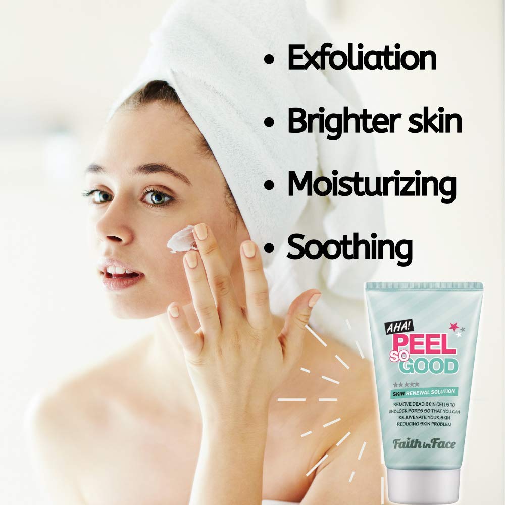 Faith in Face AHA Peel gel texture shows a soft, creamy exfoliation action