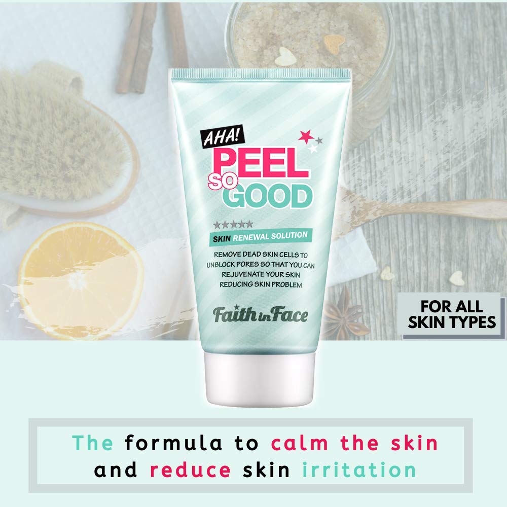 Faith in Face AHA Peel label close-up notes benefits and usage