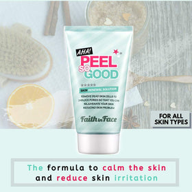 Faith in Face AHA Peel label close-up notes benefits and usage