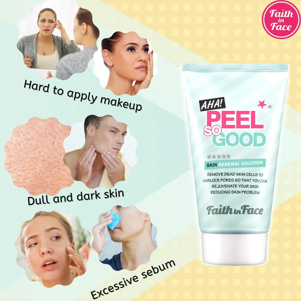 Faith in Face AHA Peel packaging front shows product name and size