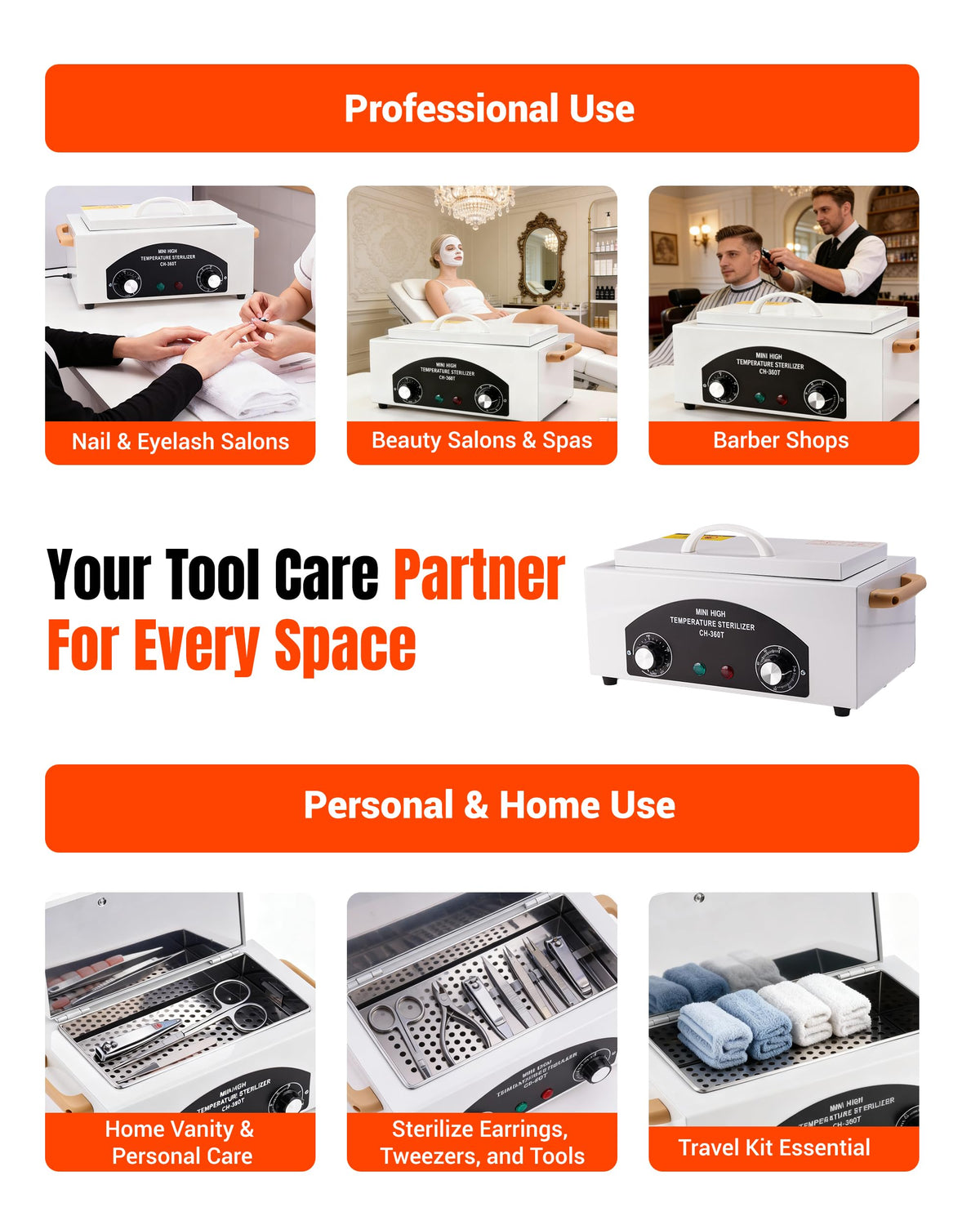 FAITIO cool-touch handle design enhances safe tool removal after cleaning