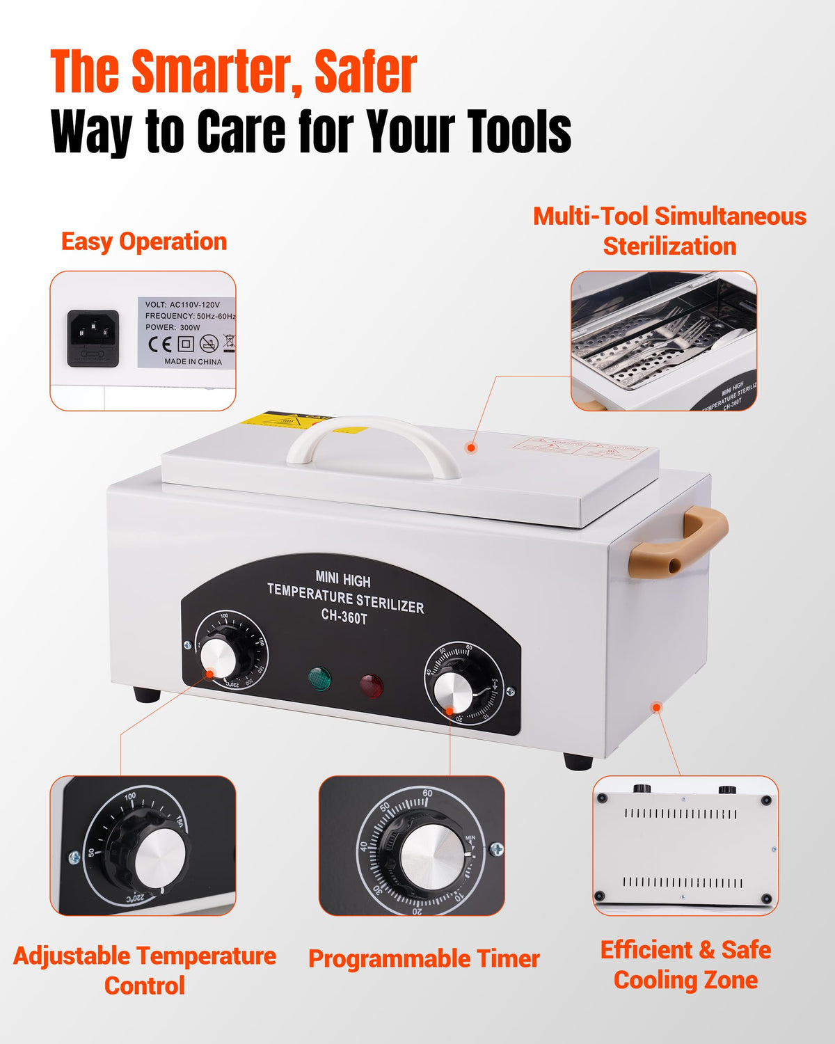 FAITIO cleaning box timer display showing precise cycle control for tools