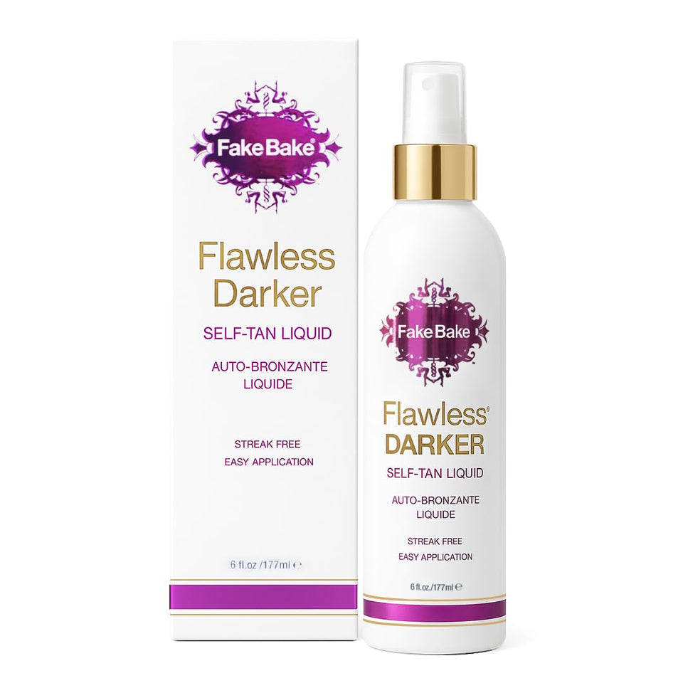 Fake Bake Flawless Darker bottle shows a natural, long-lasting glow.