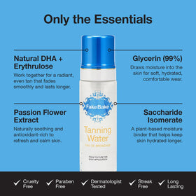 Fake Bake Foam Tanning Water product on sink for quick daily use.