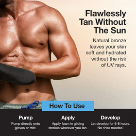 Fake Bake Foam Tanning Water foam-texture closeup highlights creamy, streak-free finish.