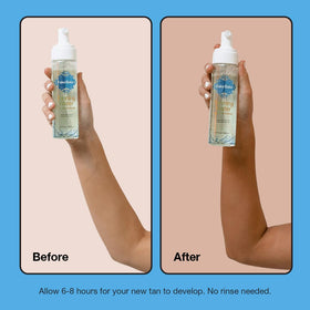Fake Bake Foam Tanning Water hydration-drops closeup illustrating moisturizing formula.