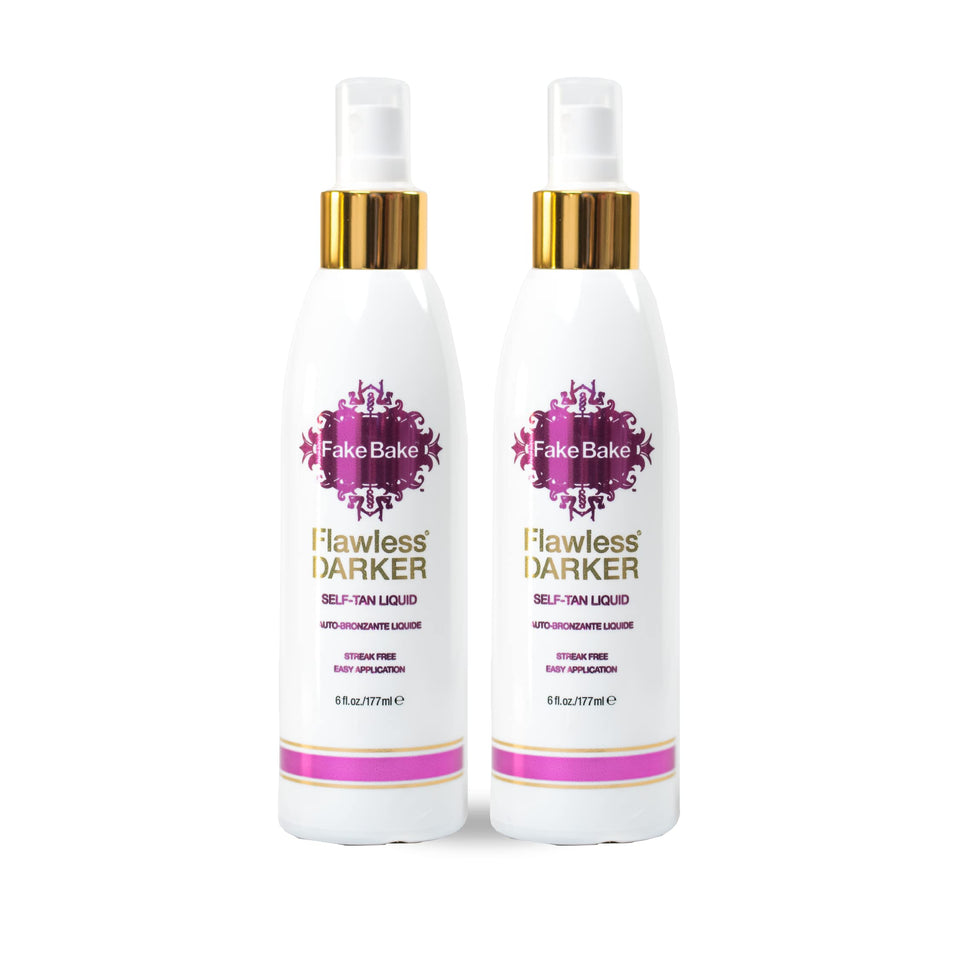 Fake Bake self tanning liquid flawless darker bottle pour for even application
