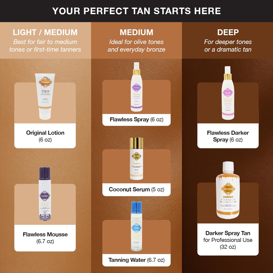 Fake Bake self tanning liquid flawless darker vegan friendly paraben-free formula