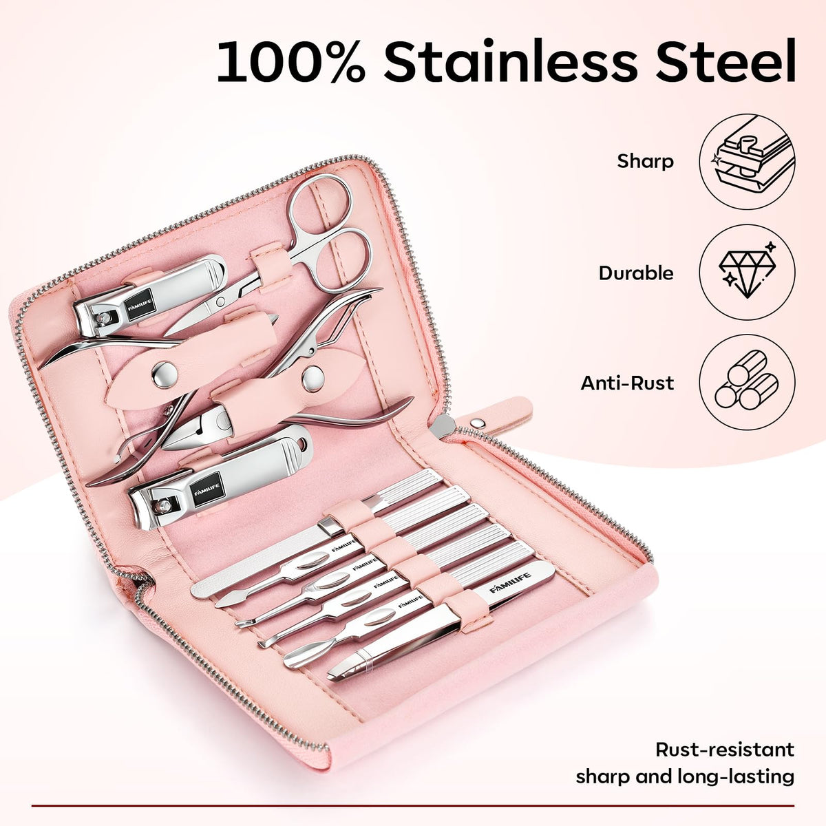 FAMILIFE cuticle nipper for clean cuticle shaping and detail work.