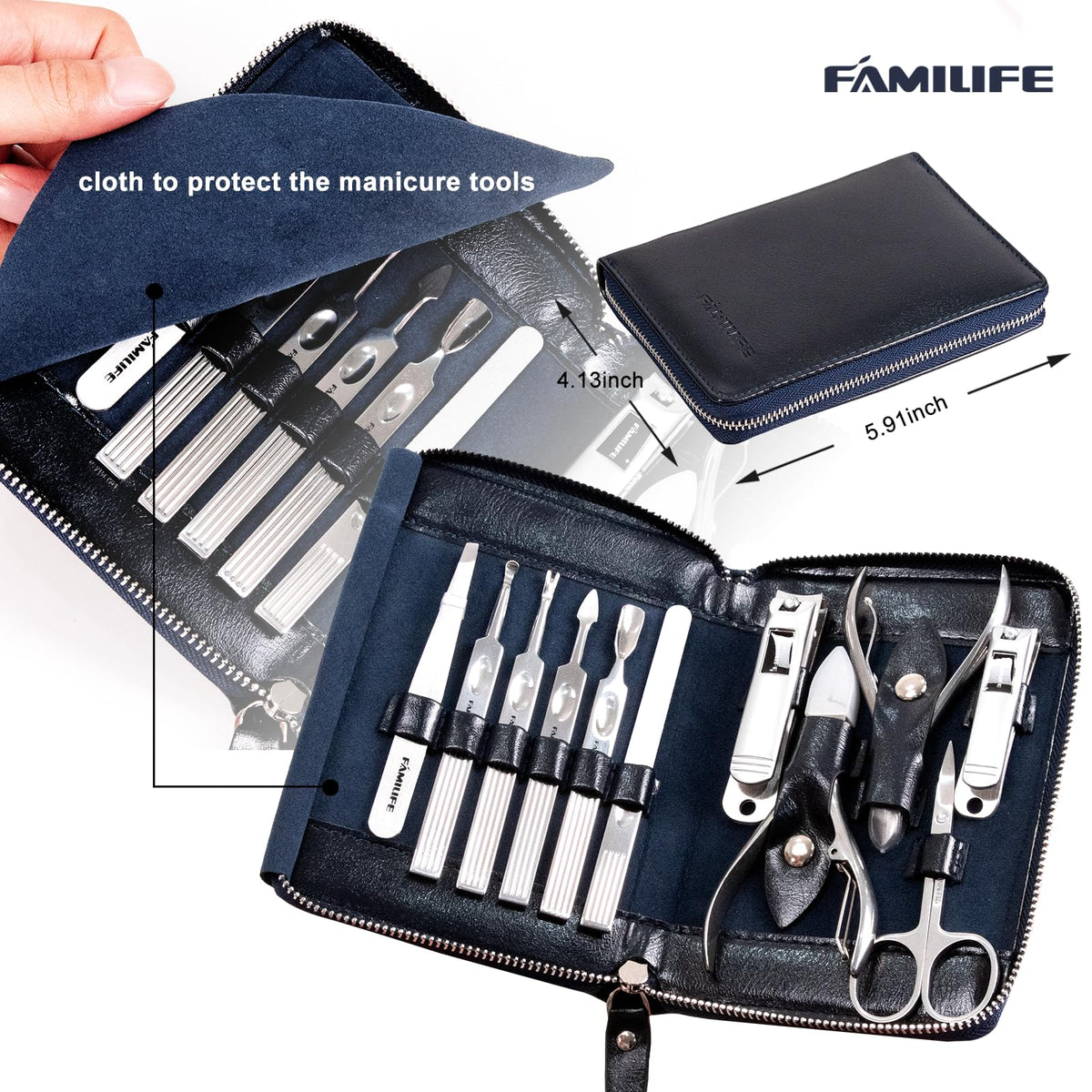 FAMILIFE cuticle nipper for accurate cuticle removal.