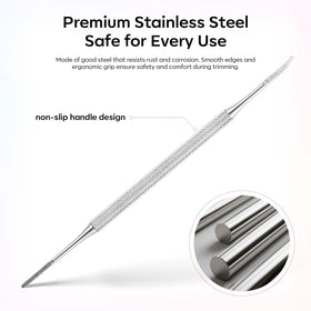 FAMILIFE cuticle trimmer with ergonomic handle for comfortable home pedicures.