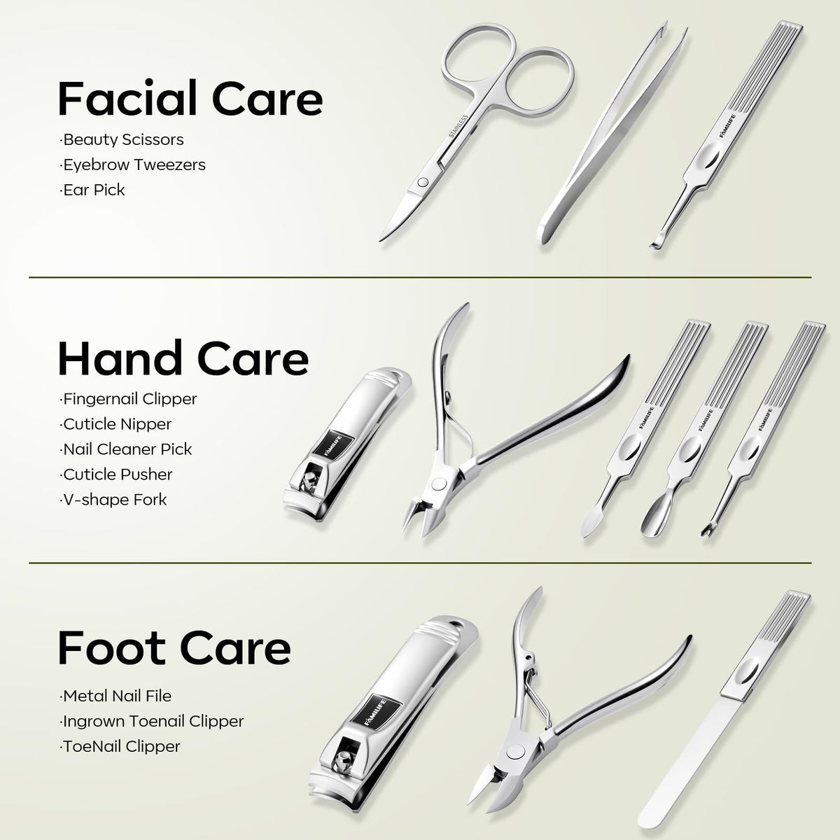 FAMILIFE eyebrow tweezers with precise grip for grooming
