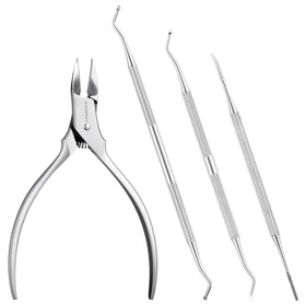 FAMILIFE ingrown nail lifter deep under nail edge for gentle lifting.