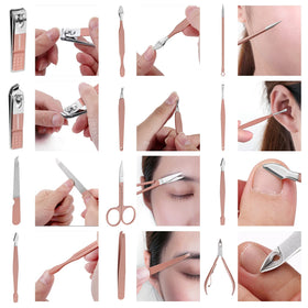 FAMILIFE cuticle trimmer and tweezers with sharp tips for detail work