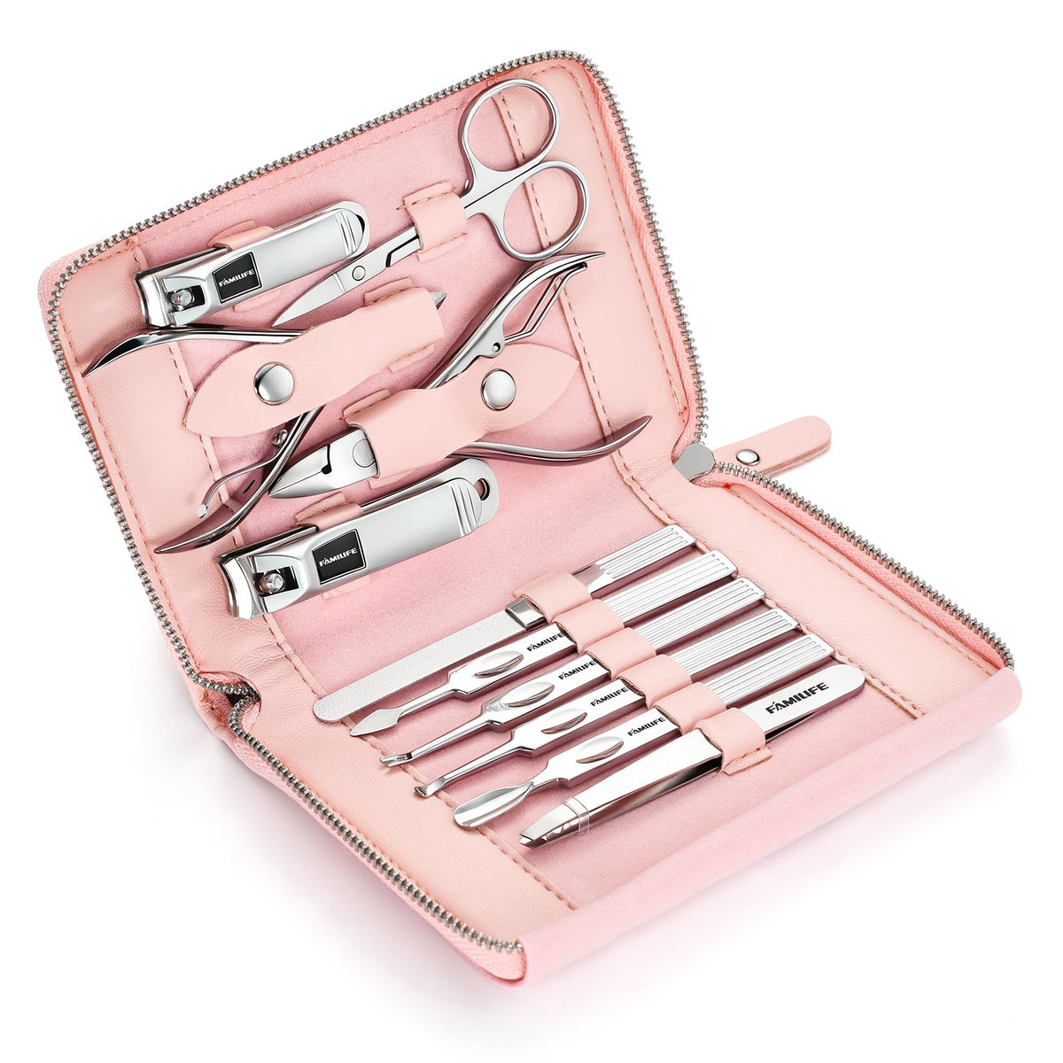 FAMILIFE stainless steel nail clippers for precise nail trimming.