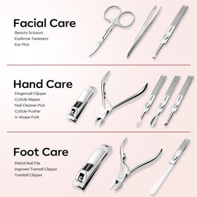 FAMILIFE compact pedicure tools set ready for travel.