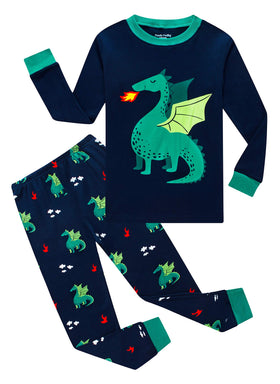 Family Feeling dragon boys pajama top blue, soft cotton for cozy nights.