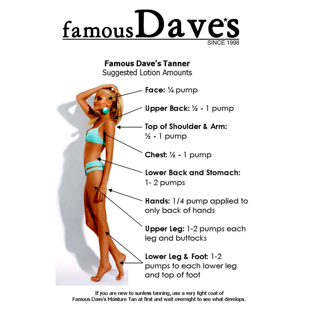 Famous Dave's Tanner streak-free finish yields a natural-looking tan.