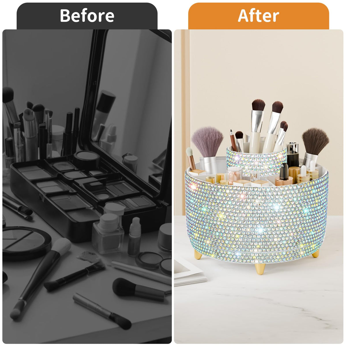 Fanado durable ABS construction for long-lasting vanity storage