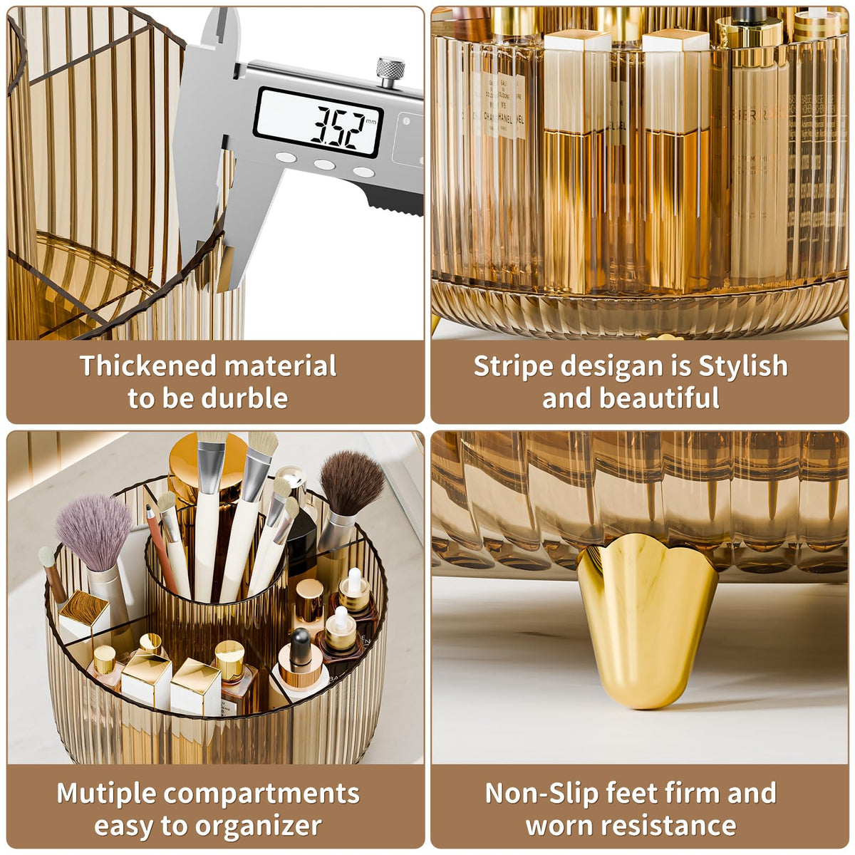 Fanado gold feet detail adds a stylish contrast to a modern vanity.