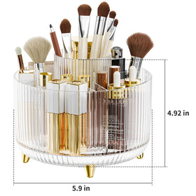 Fanado gold feet makeup organizer adding elegant display while organizing items