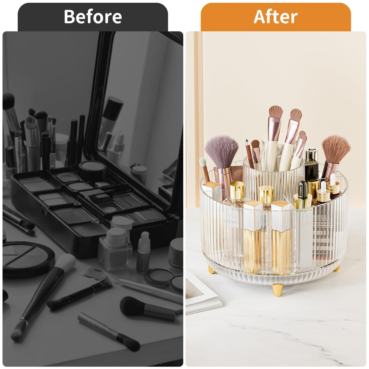 Fanado skincare cosmetics organizer keeps daily products tidy and visible