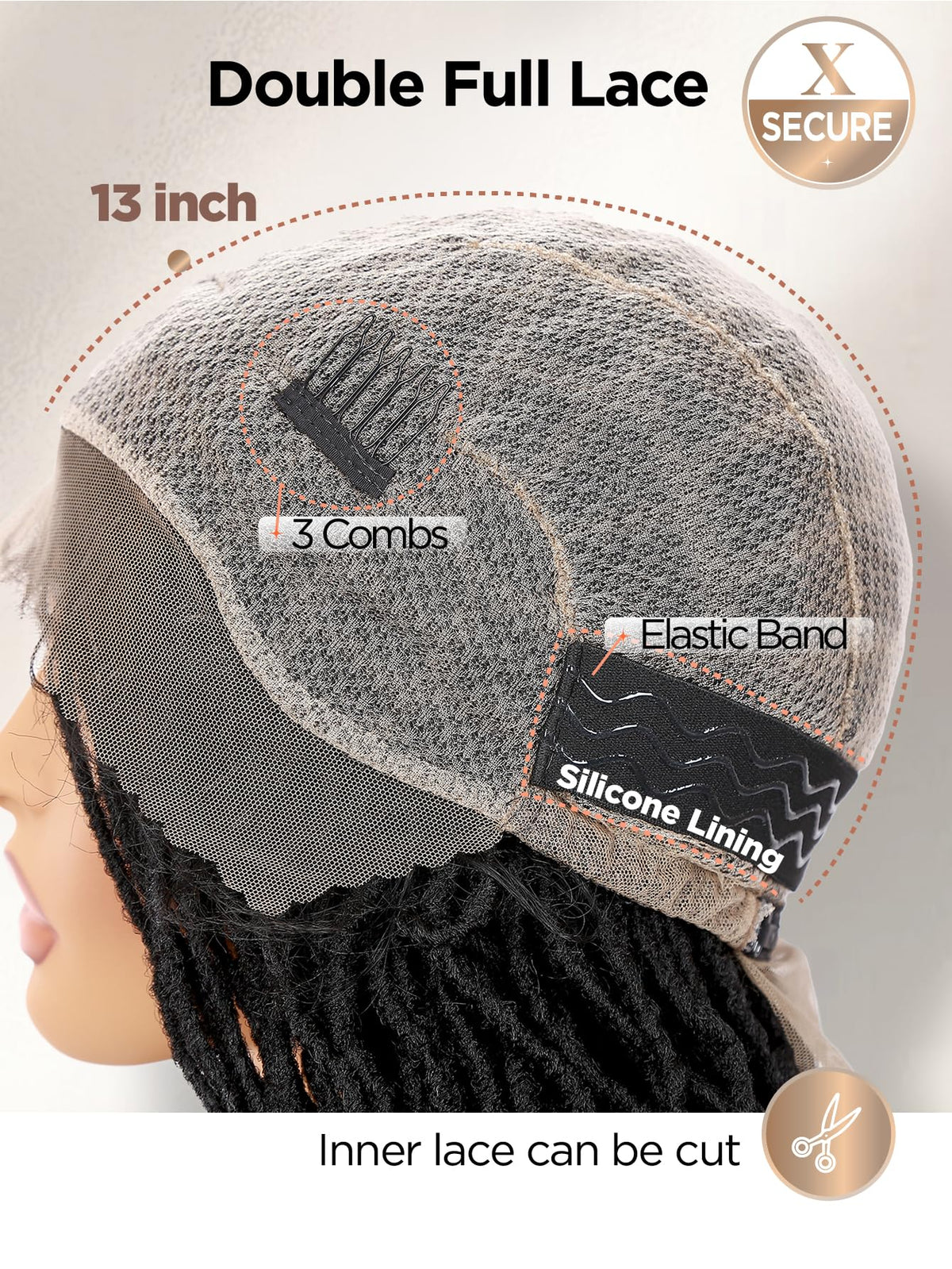 FANCEE pencil-size dreadlocks close-up, hand-twisted texture and neat ends.