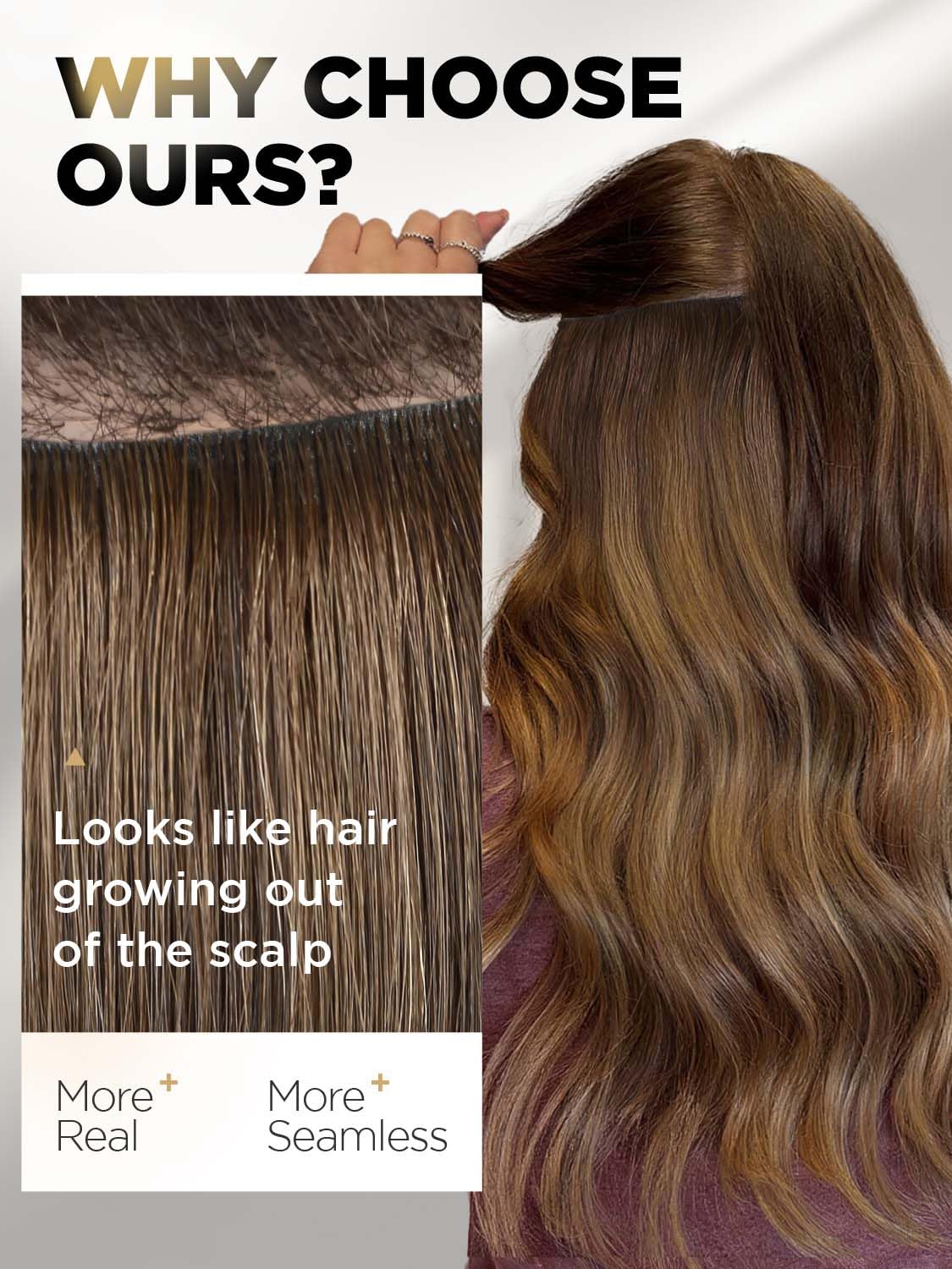 FANCEE Latest invisible weft lies flat for an undetectable finish.
