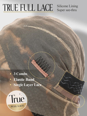 Knotless square part design supports flexible styling.