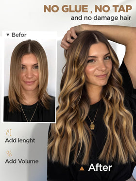 FANCEE Micro bead simulated scalp extension recreates hairline realism.