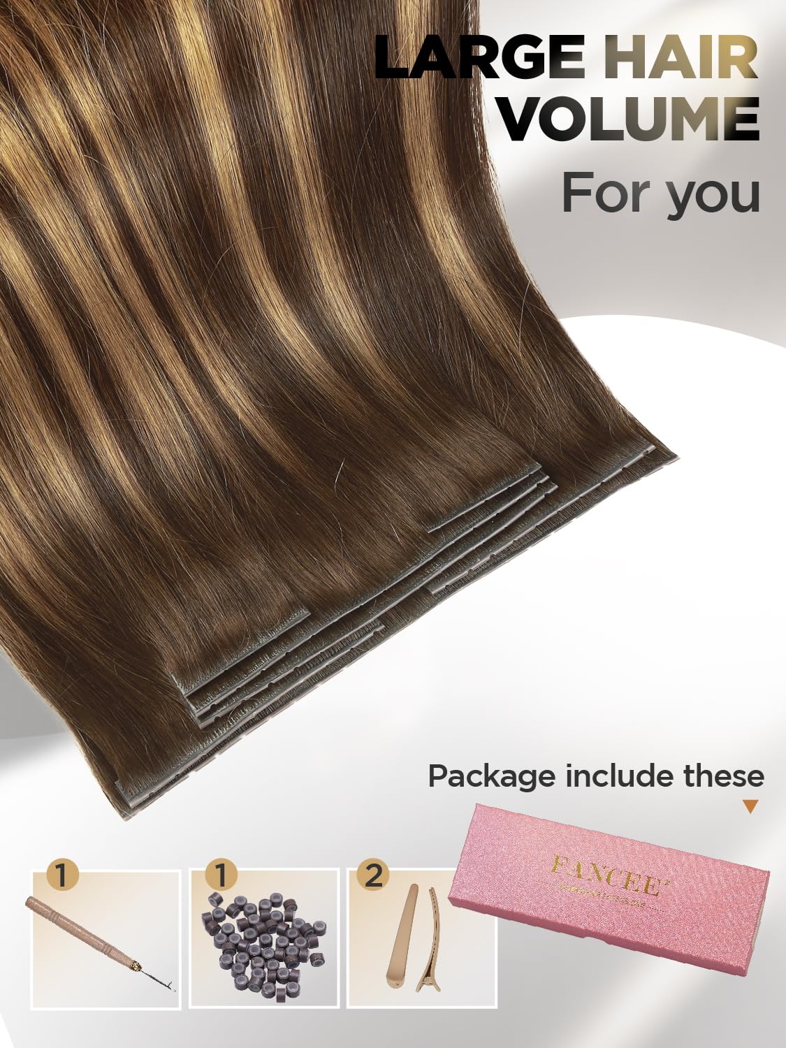 FANCEE Seven-piece weft set includes multiple lengths for layered looks.