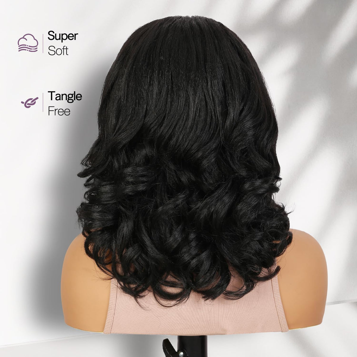 FANCEE Yaki Curly Half Wig close-up of curly end detailing