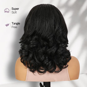 FANCEE Yaki Curly Half Wig close-up of curly end detailing