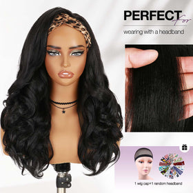 FANCEE Yaki Curly Half Wig offers quick, glue-free application with built-in headband.