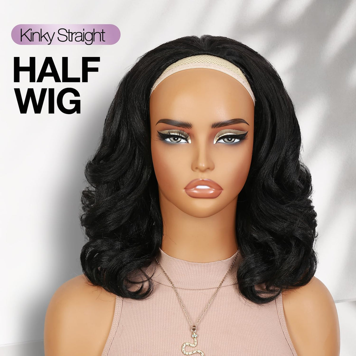 FANCEE Yaki Curly Half Wig with loose curly texture and volume