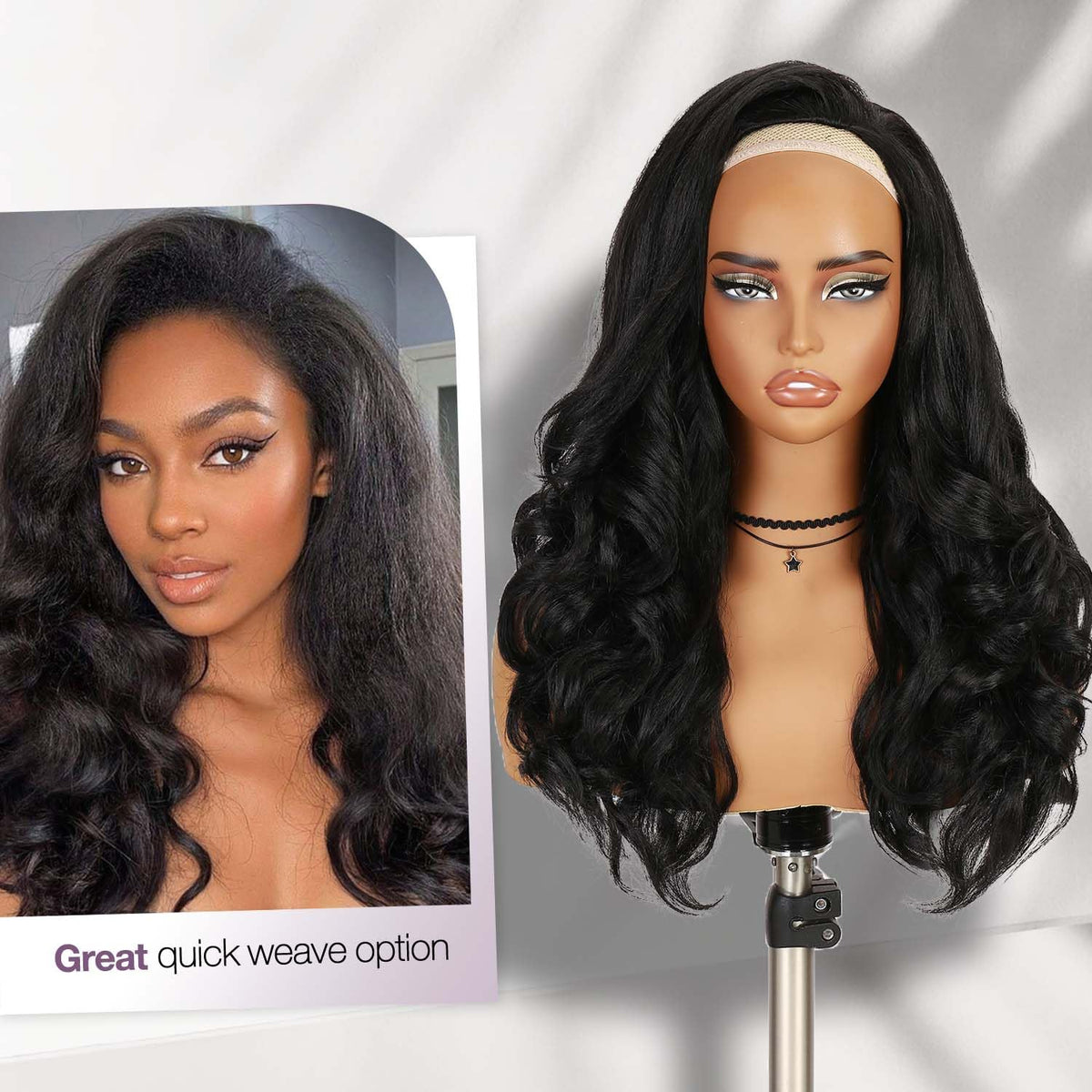 FANCEE Yaki Curly Half Wig uses premium synthetic fibers for lasting curl and color.
