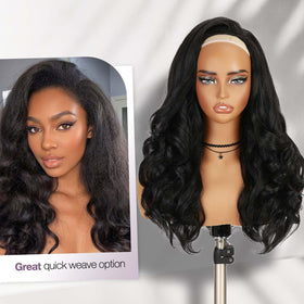 FANCEE Yaki Curly Half Wig uses premium synthetic fibers for lasting curl and color.