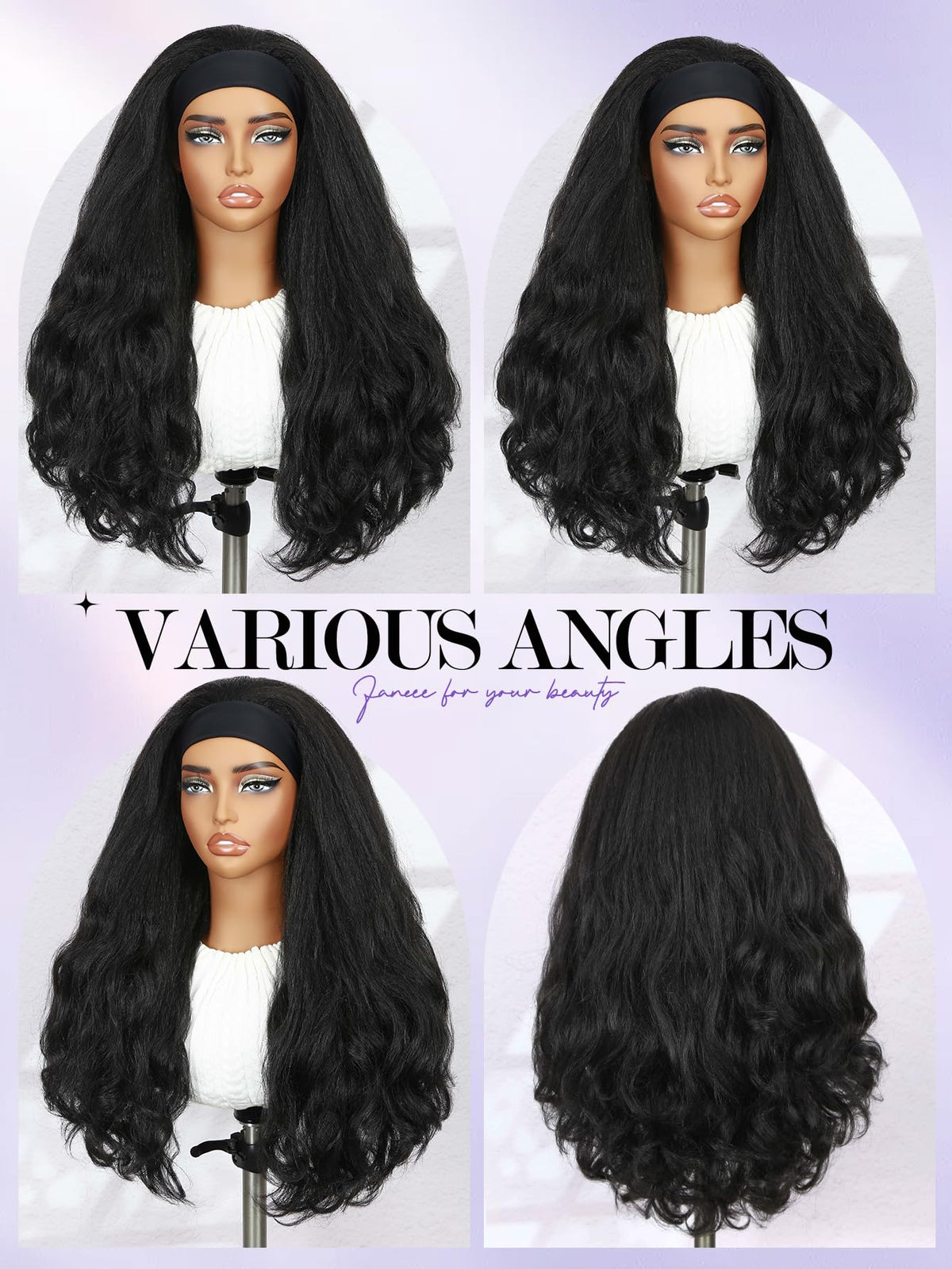 FANCEE Yaki Wavy Headband Wig low-maintenance daily care