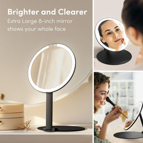 46 LED lights illuminate makeup with bright, even coverage