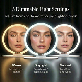 Fancii Abigail three-color light makeup mirror with adjustable warmth and cool tones.