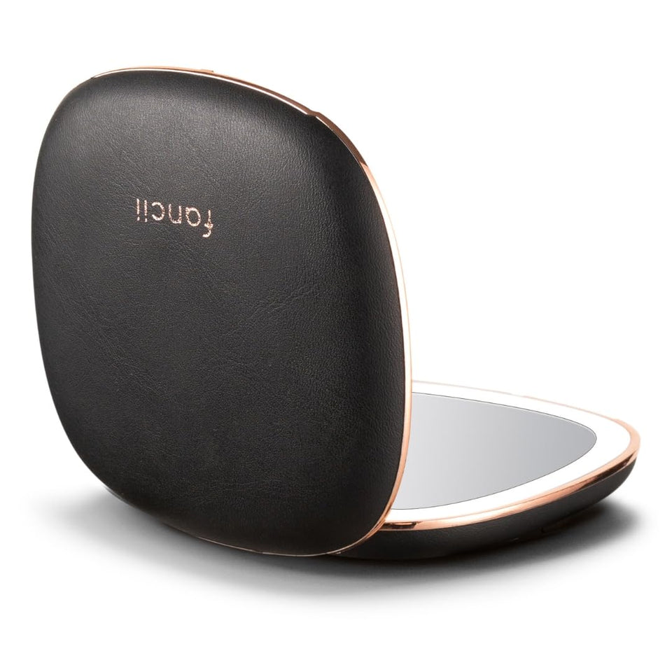 Fancii Mila 2 compact mirror front view in vegan leather for stylish on-the-go touch-ups