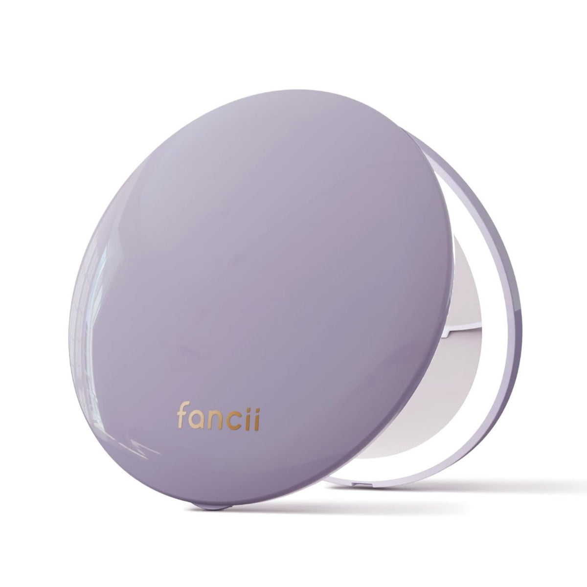 Fancii Mini Taylor front view in Lilac Bliss; distortion-free mirror for on-the-go touch-ups.