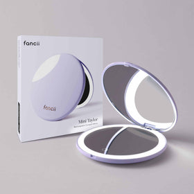 Fancii Mini Taylor portable mirror with 50,000-hour LEDs in Lilac Bliss; durable lighting.