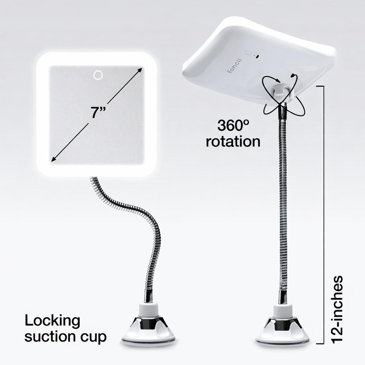 Fancii Mira 2 Plus cordless mirror for clutter-free vanity.