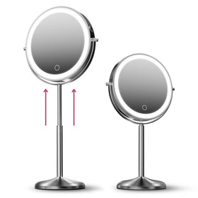 Fancii 9-inch lighted mirror with dual sides for easy makeup prep.