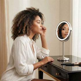 Fancii double-sided vanity mirror for versatile beauty tasks.