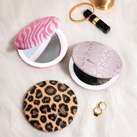 Fancii Taylor Cosmic Leopard compact mirror fits in a purse