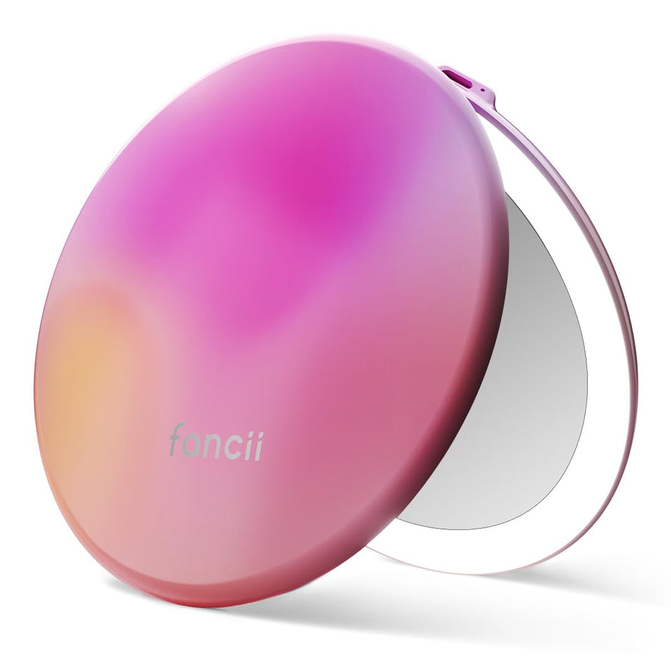 Fancii Taylor LED travel mirror compact: distortion-free 5-inch view for makeup on the go.
