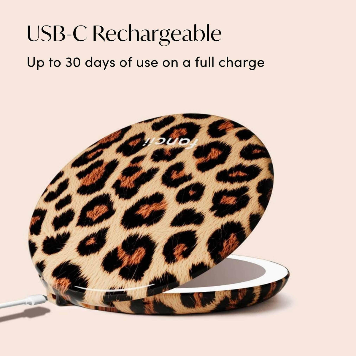 Fancii Taylor mirror rechargeable battery powers long use.
